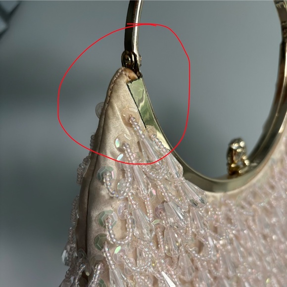 Banana Republic Elegant Pale Pink Beaded Silk Evening Bag - Picture 14 of 16